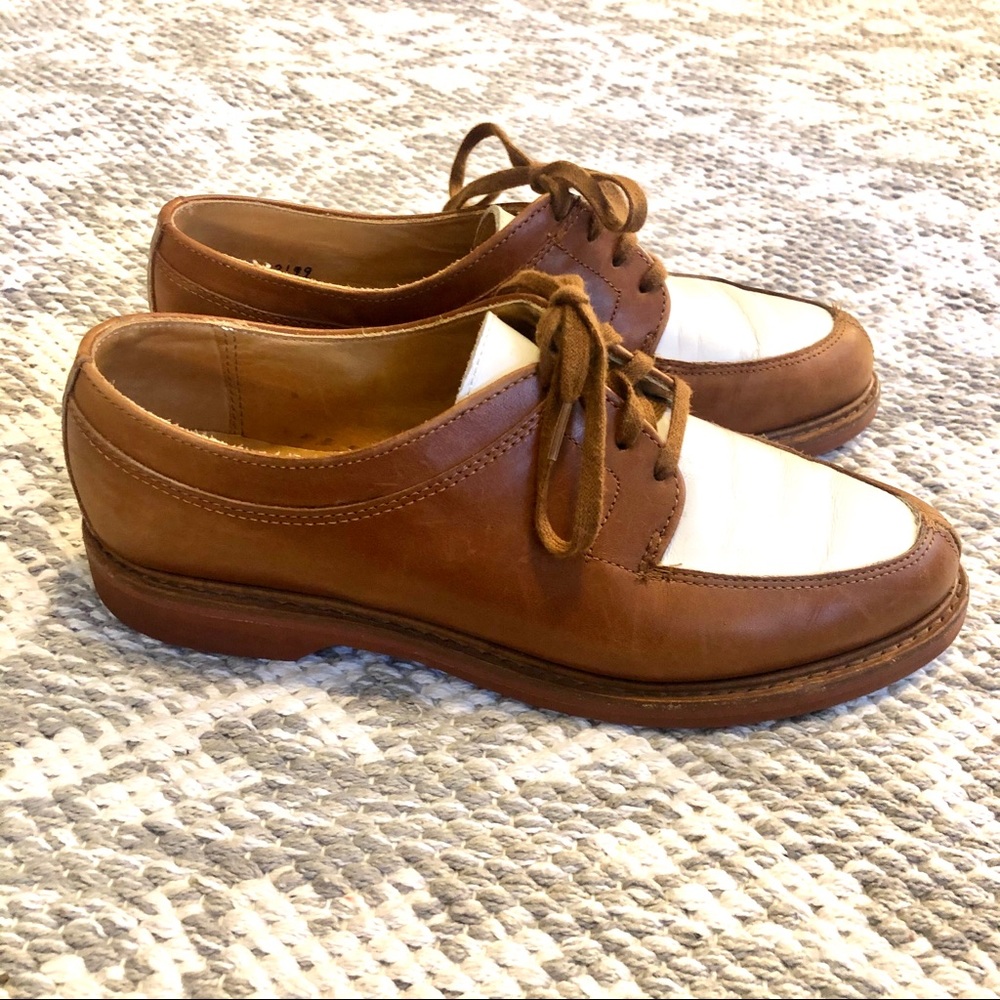 Ralph Lauren Country Leather Oxford Shoes Cognac